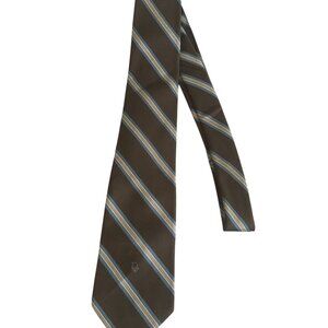 CHRISTIAN DIOR Mens Striped Brown Vintage Neck Tie